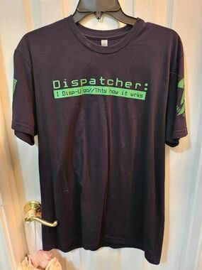 Dispatcher Graphic Tee - Black with Green Print